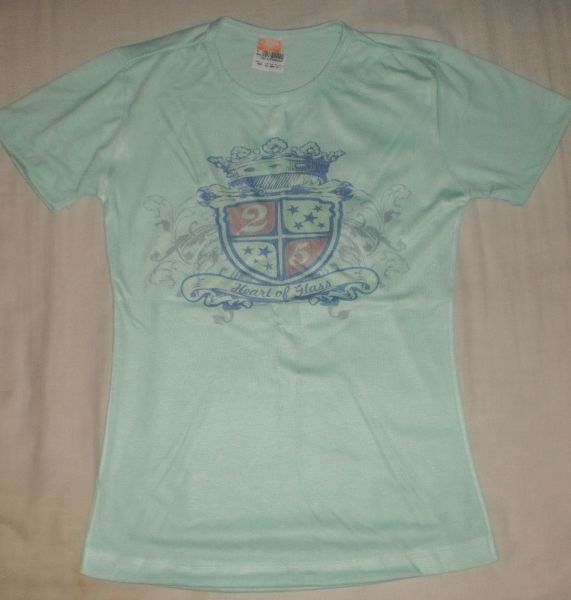 Camiseta estampada Baby Look Verde Bebê P