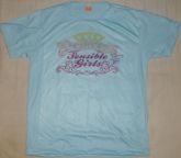 Camiseta estampada feminina Gola careca Azul marinho P