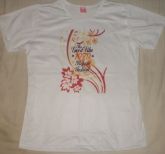 Camiseta estampada Baby Look Branca GG